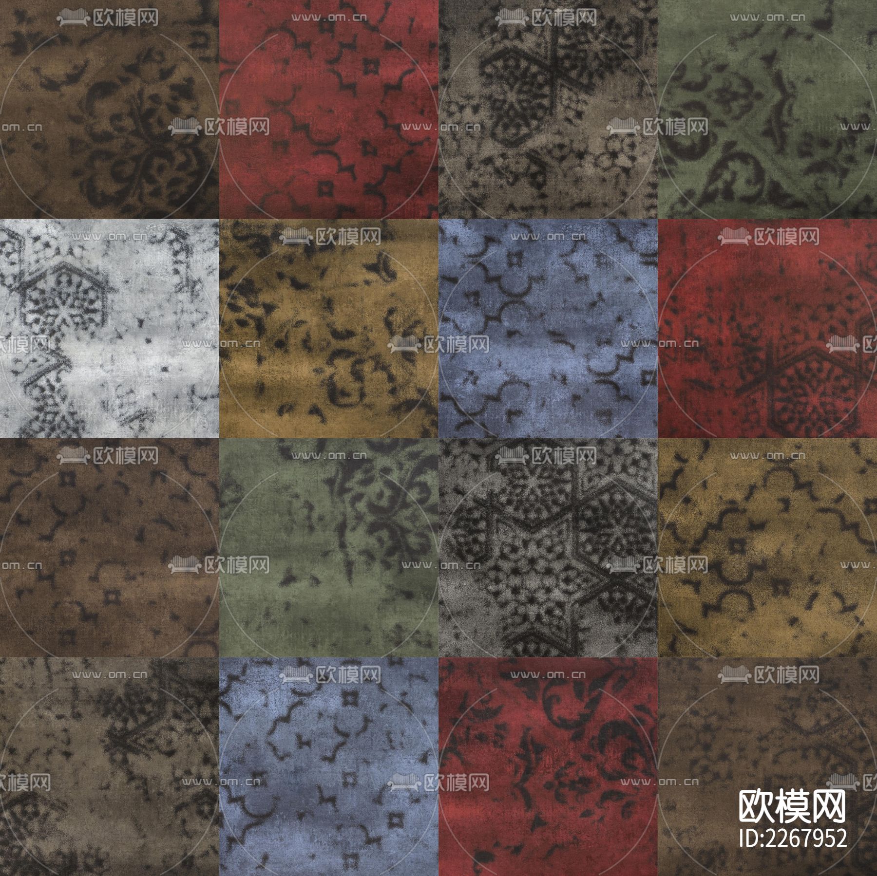 彩色方块印花旧布下载