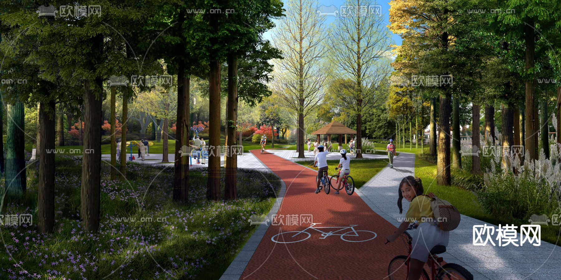 现代小道桥梁景观psd下载