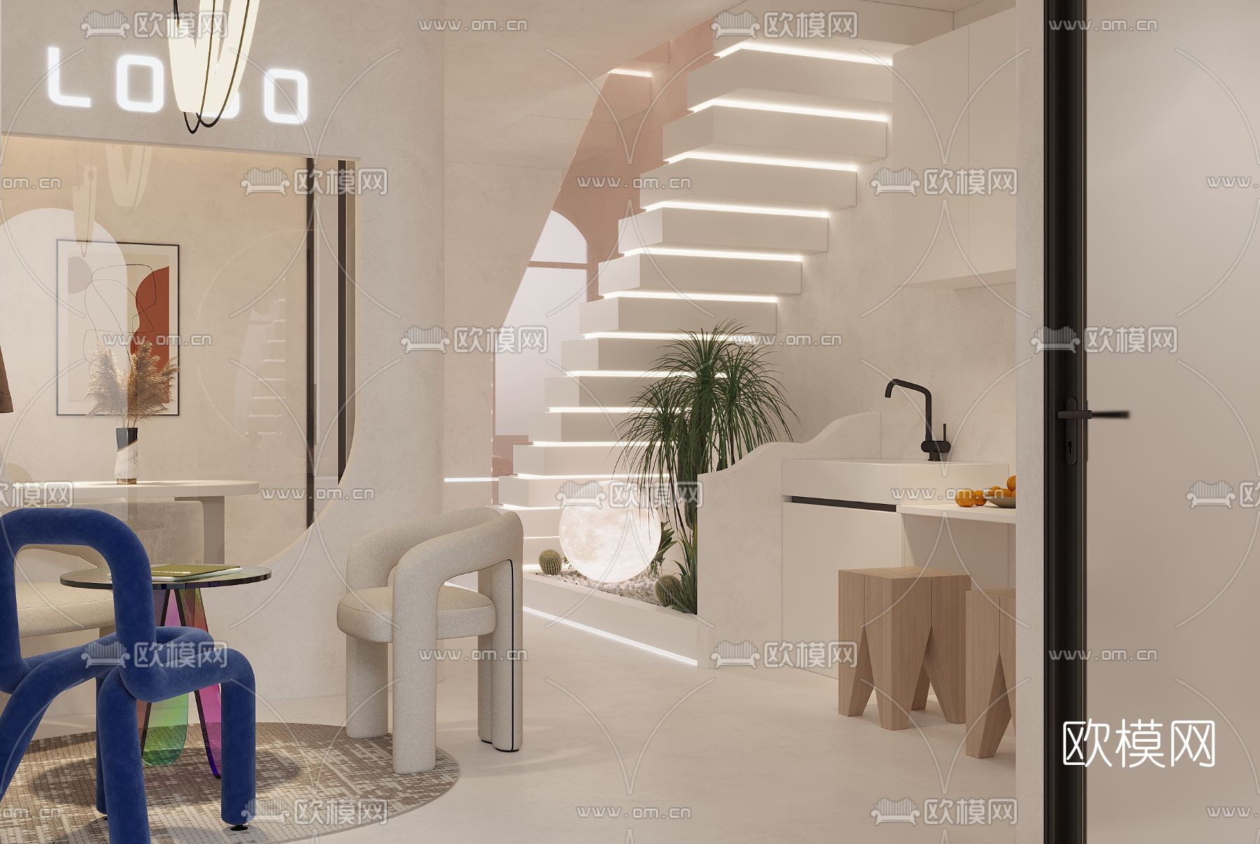 侘寂美容院3d模型