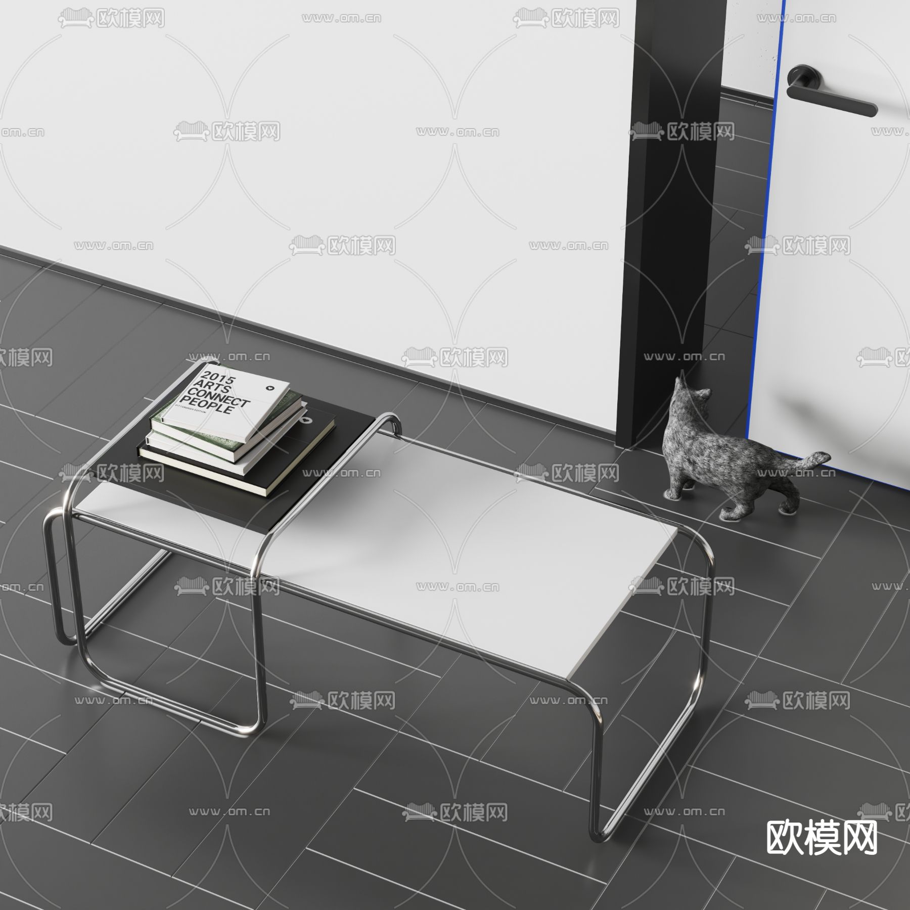 现代子母茶几3d模型