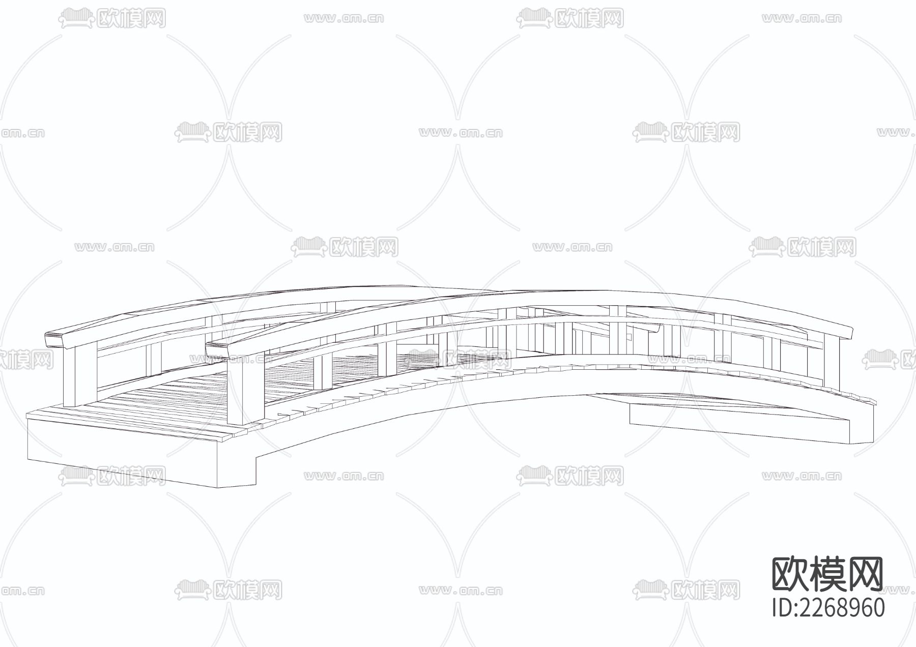 步行桥CAD节点大样下载（渲染图2）