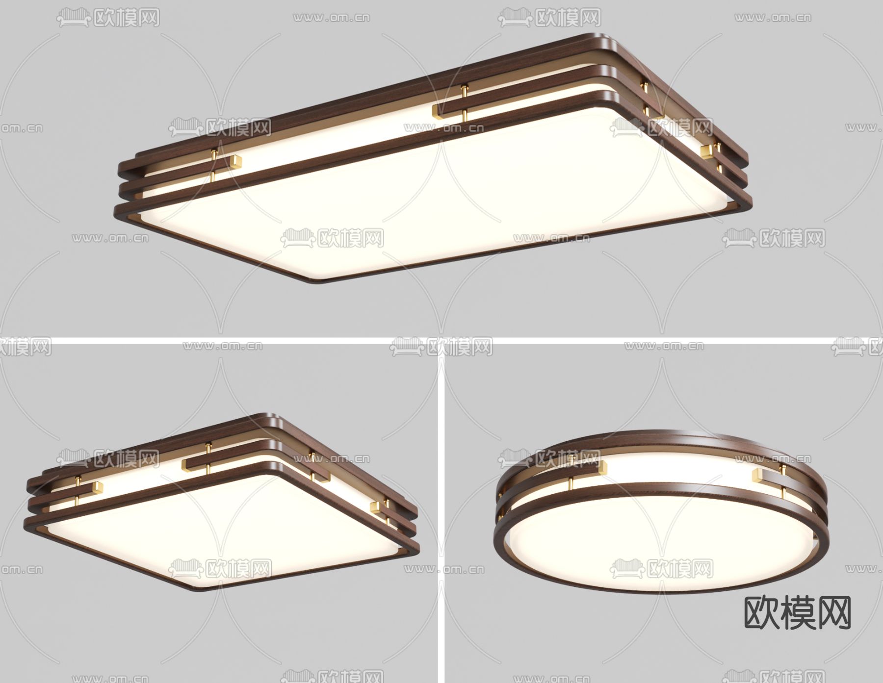 现代几何吸顶灯3d模型下载