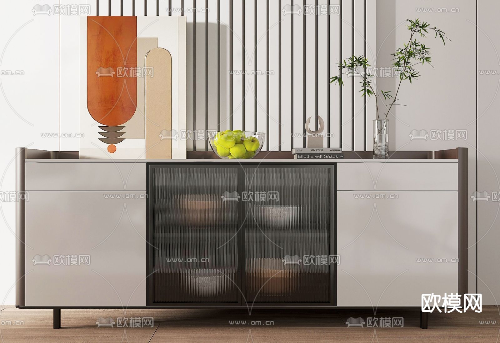 现代烤漆餐边柜su模型下载_ID12101811_sketchup模型下载-欧模网
