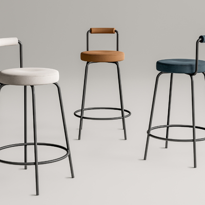 现代布艺吧椅su模型