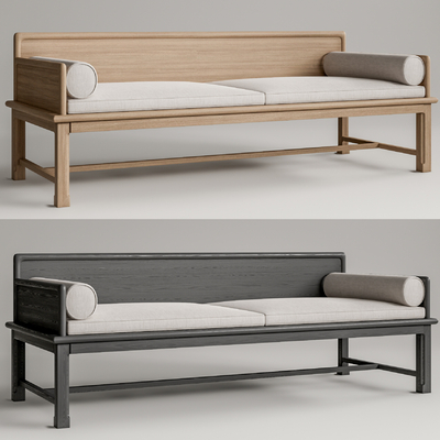  新中式罗汉床su模型 