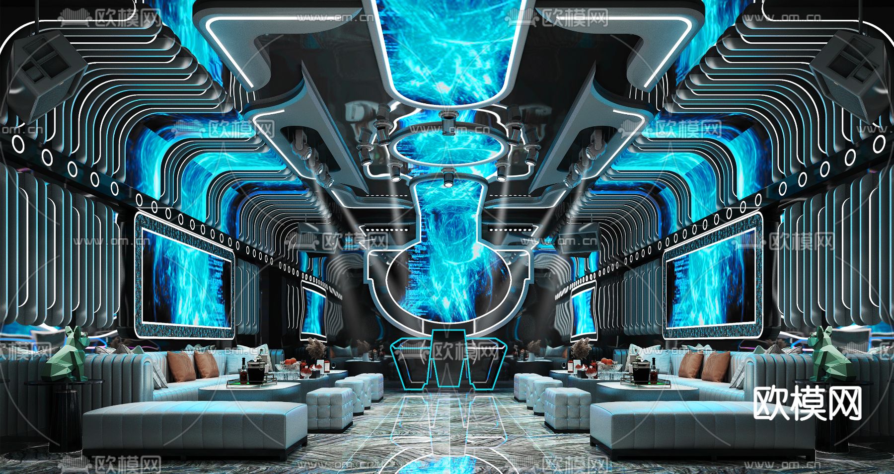 现代KTV电音房3d模型下载