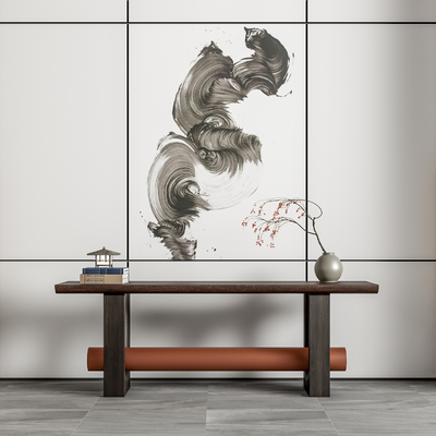 新中式端景条案su模型