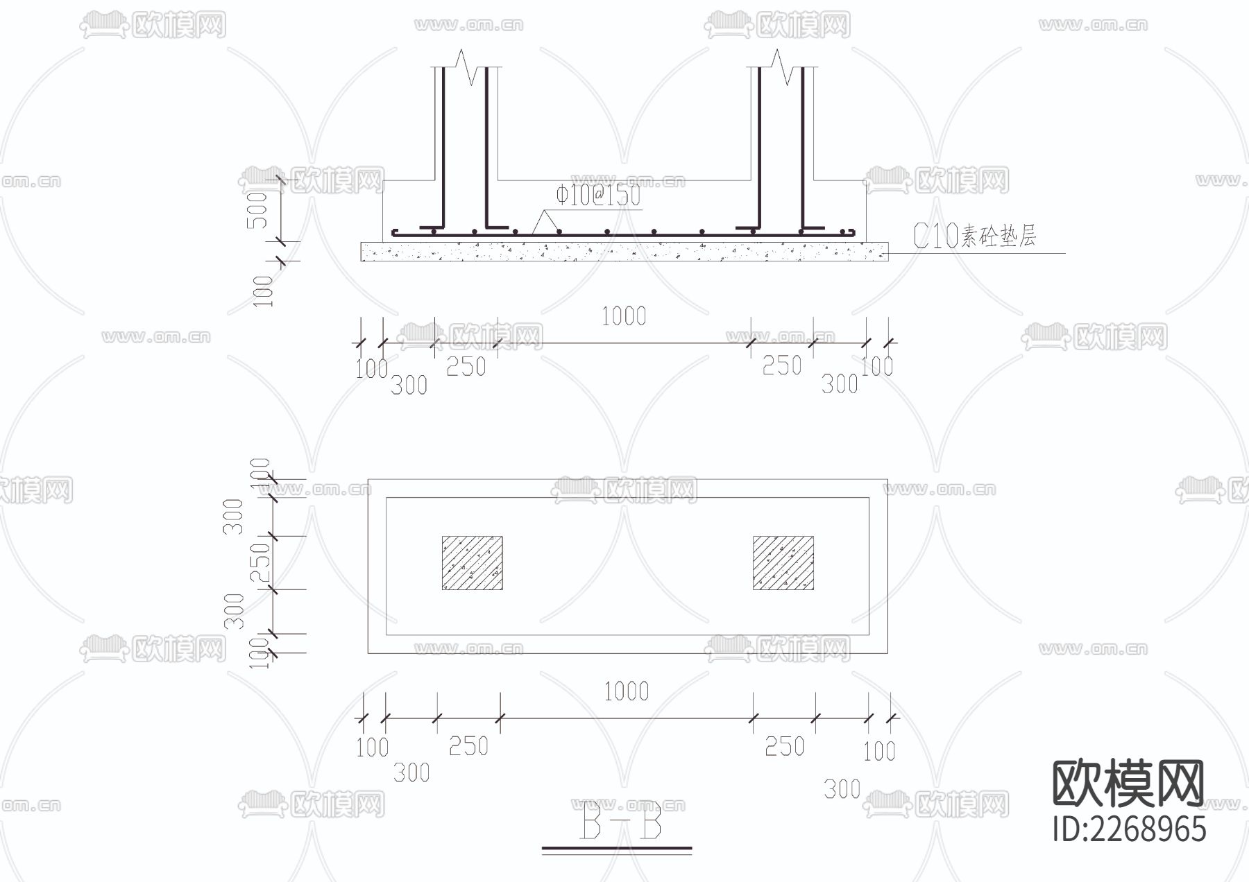 仿木桥CAD节点大样下载（渲染图4）
