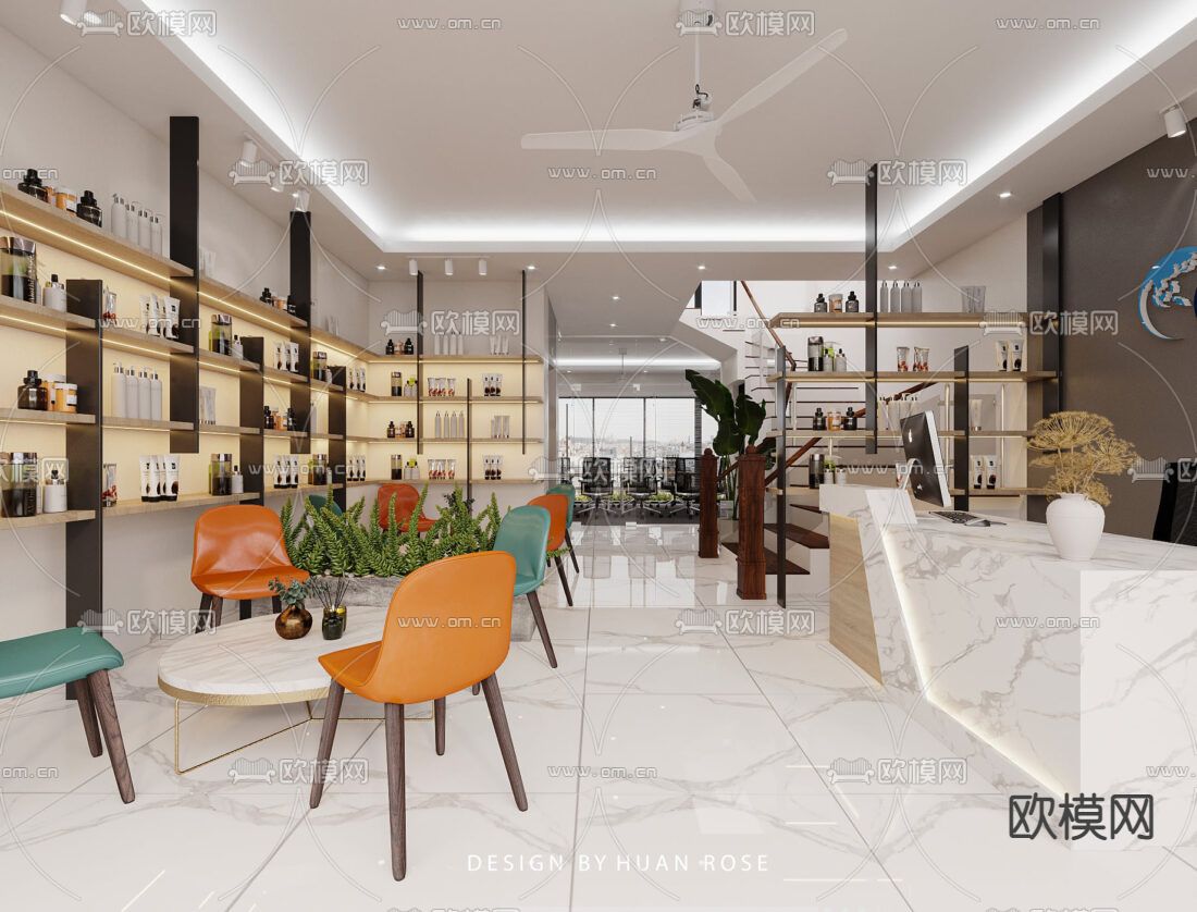 现代简约创意化妆品专卖店免费3d模型下载