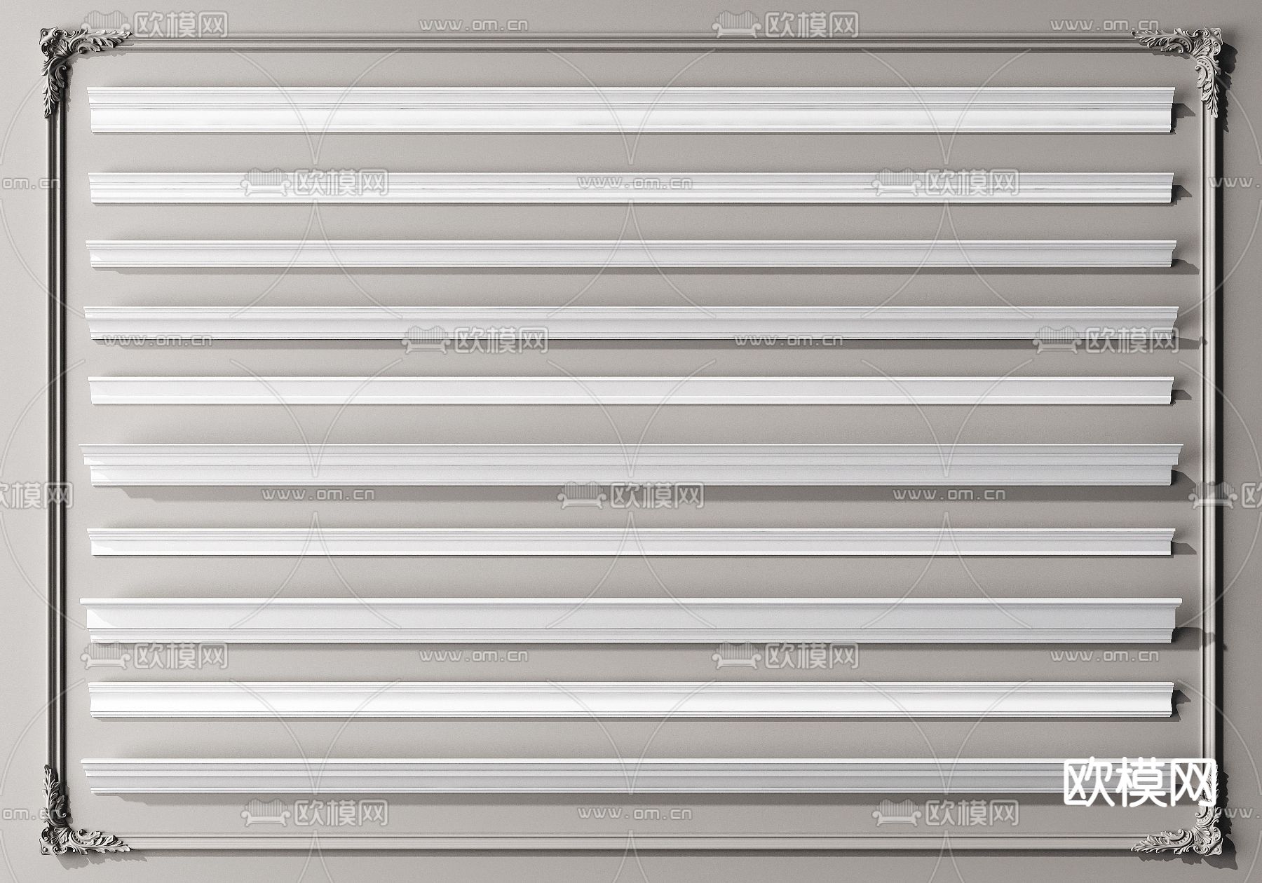 现代石膏线3d模型下载