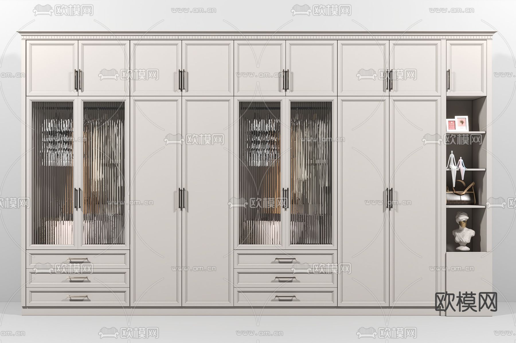 美式衣柜3d模型下载