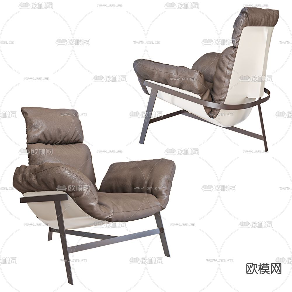 Arketipo 棕色休闲椅3d模型下载