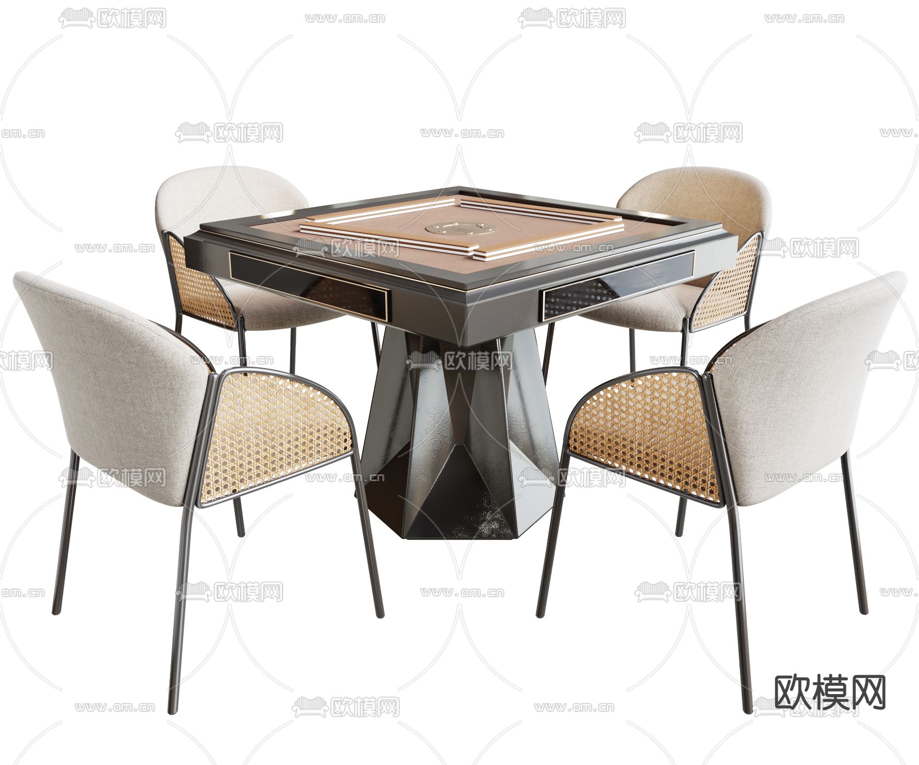 现代麻将桌椅3d模型