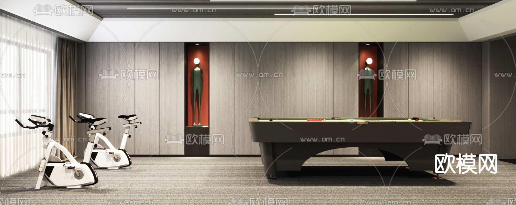 现代活动中心3d模型下载（渲染图2）