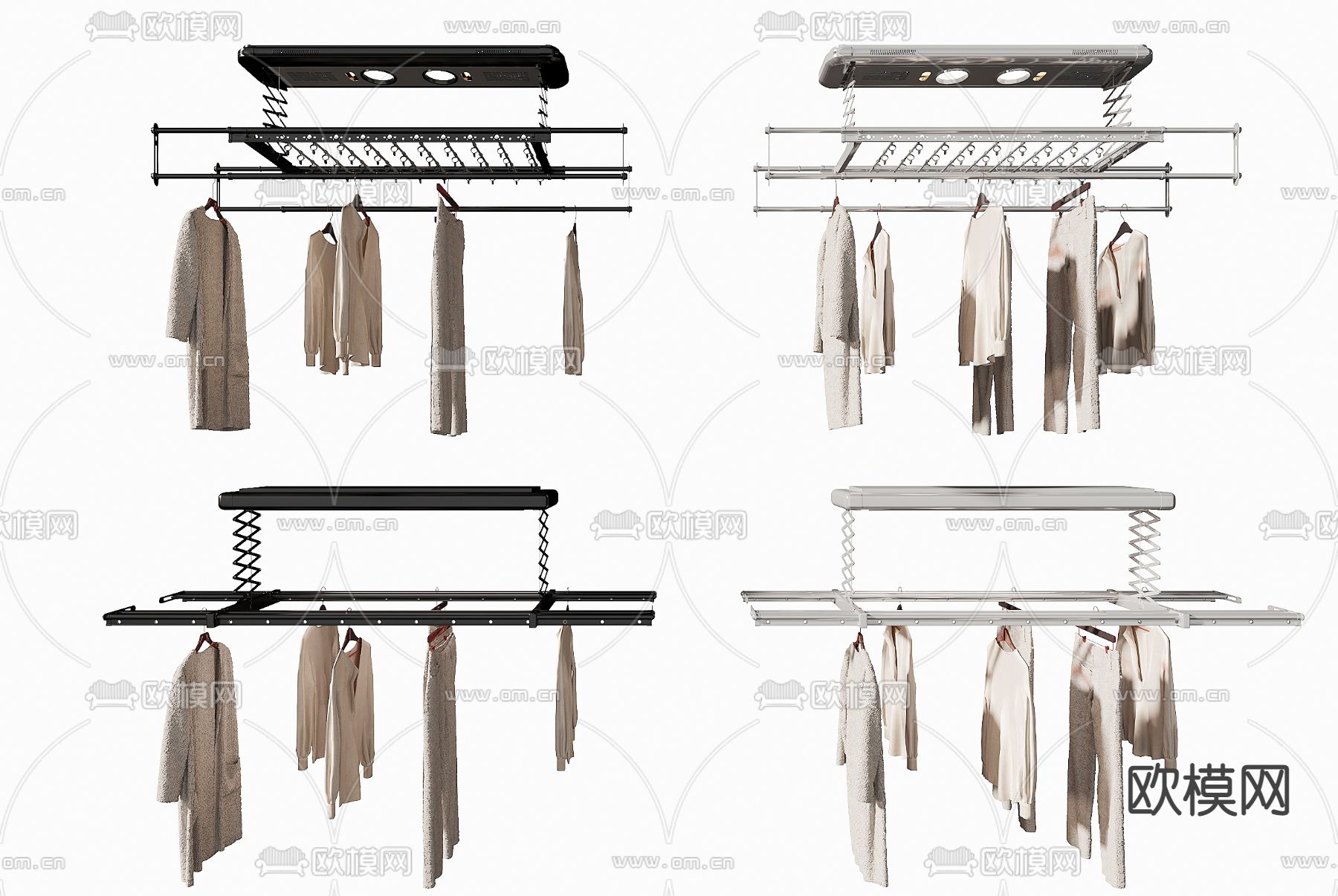 现代自动升降晾衣架3d模型下载