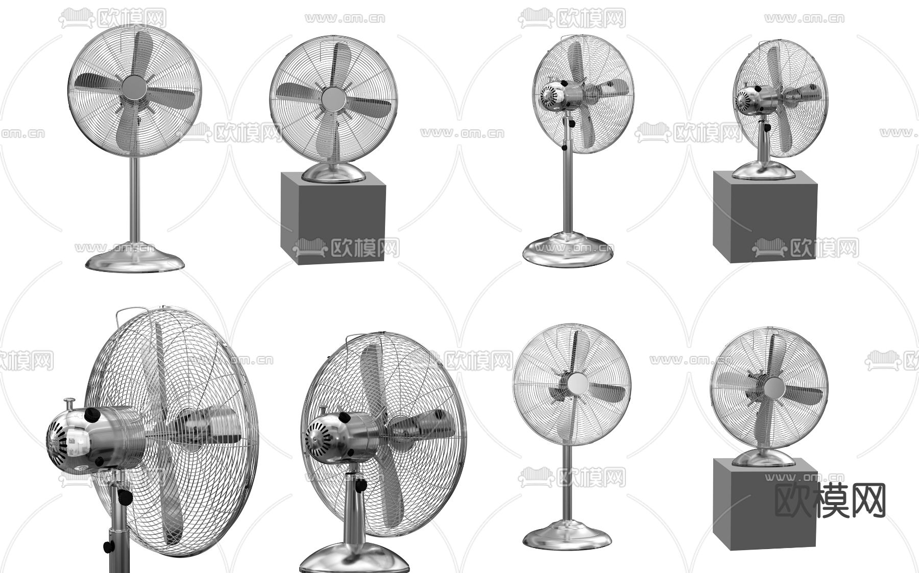 现代电风扇台扇3d模型下载