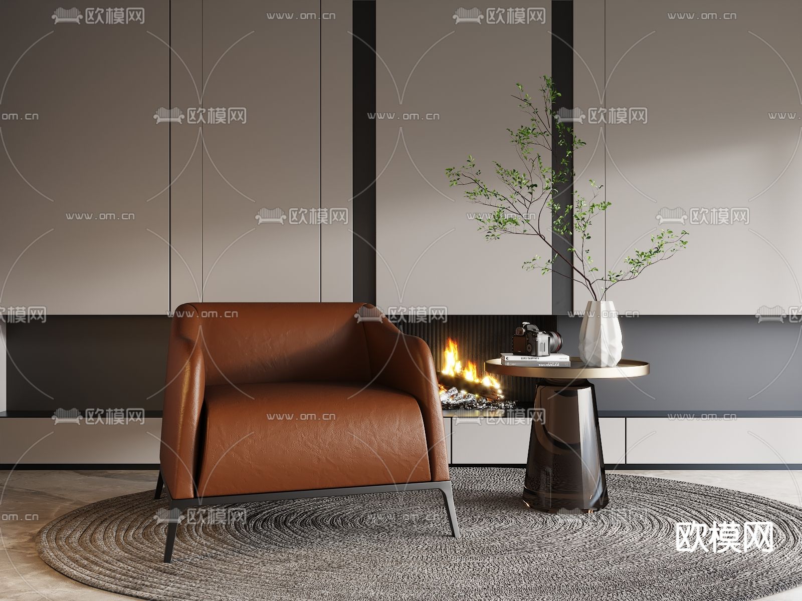 现代单人沙发3d模型下载