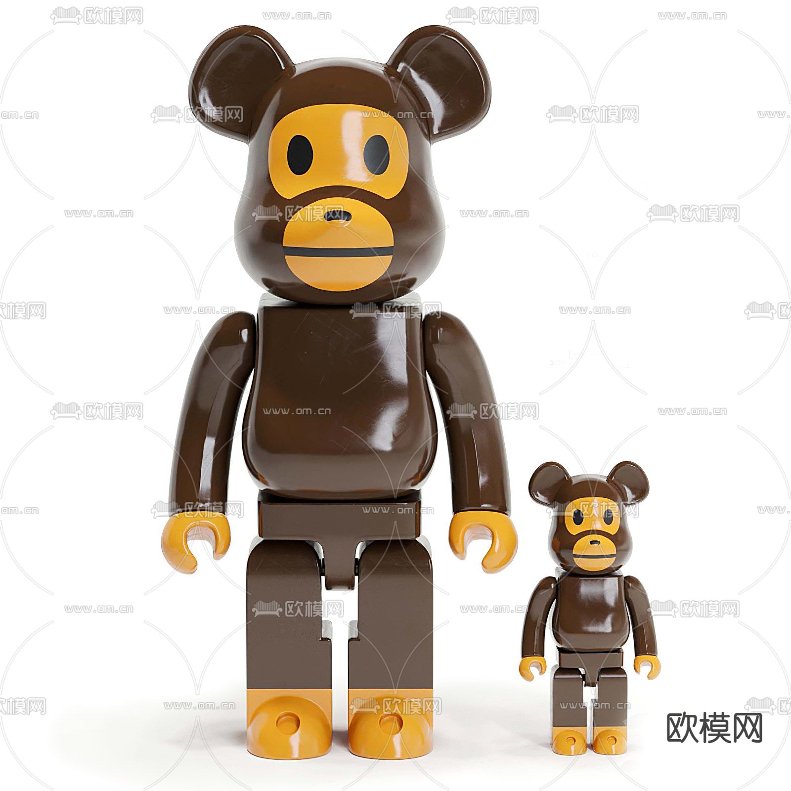 现代潮玩暴力熊摆件3d模型
