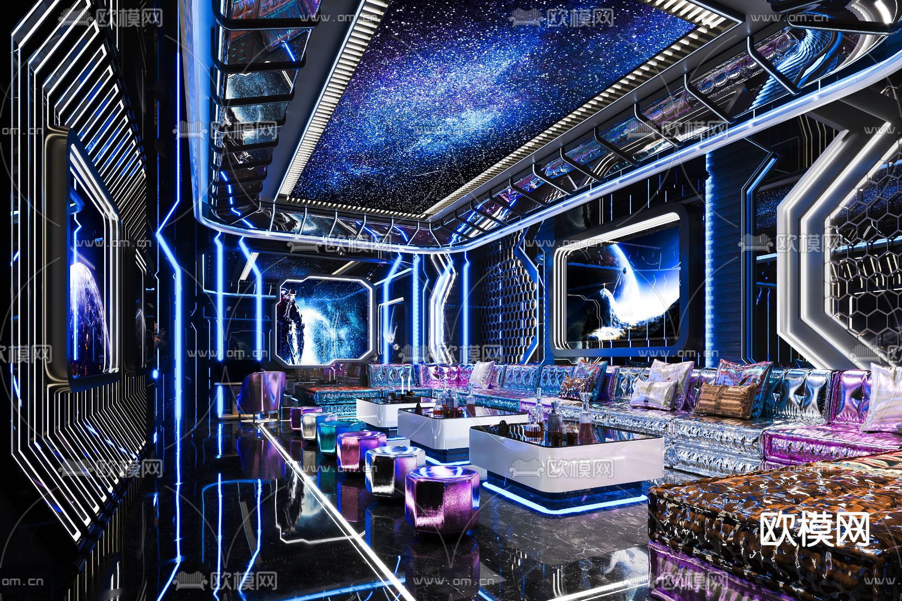 现代KTV包房3d模型下载