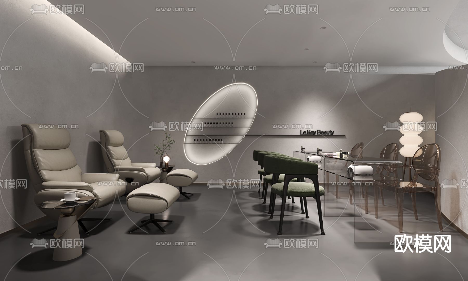 侘寂风美甲店3d模型下载