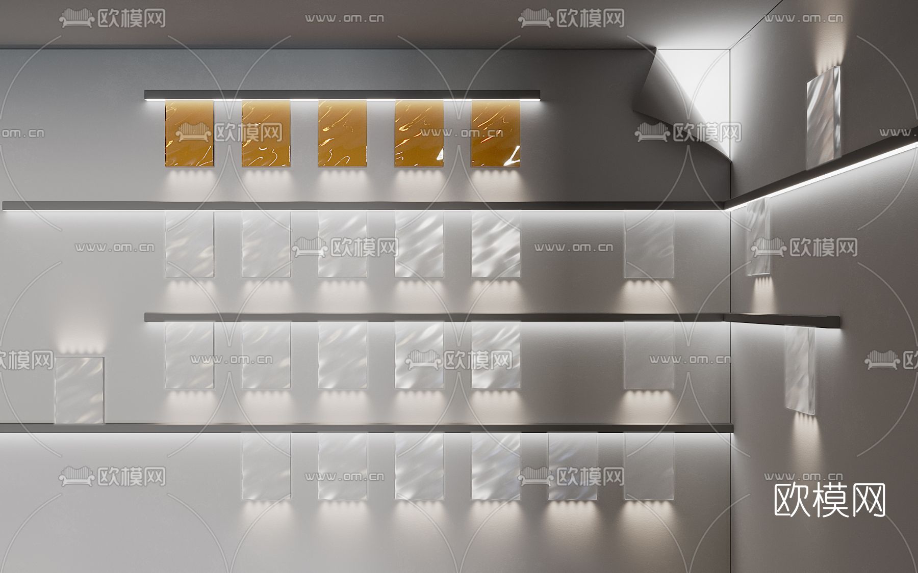 现代轨道灯射灯3d模型下载