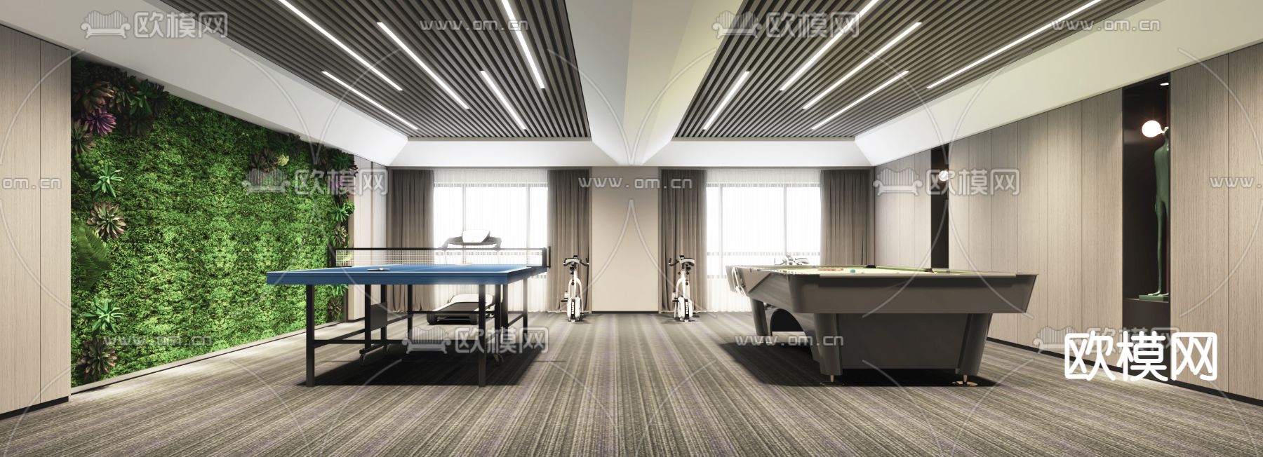 现代活动中心3d模型下载（渲染图1）