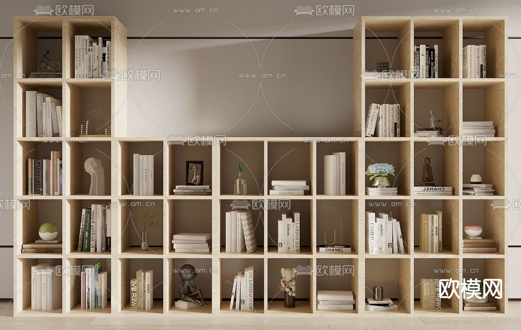 北欧风方形书架装饰架3d模型下载