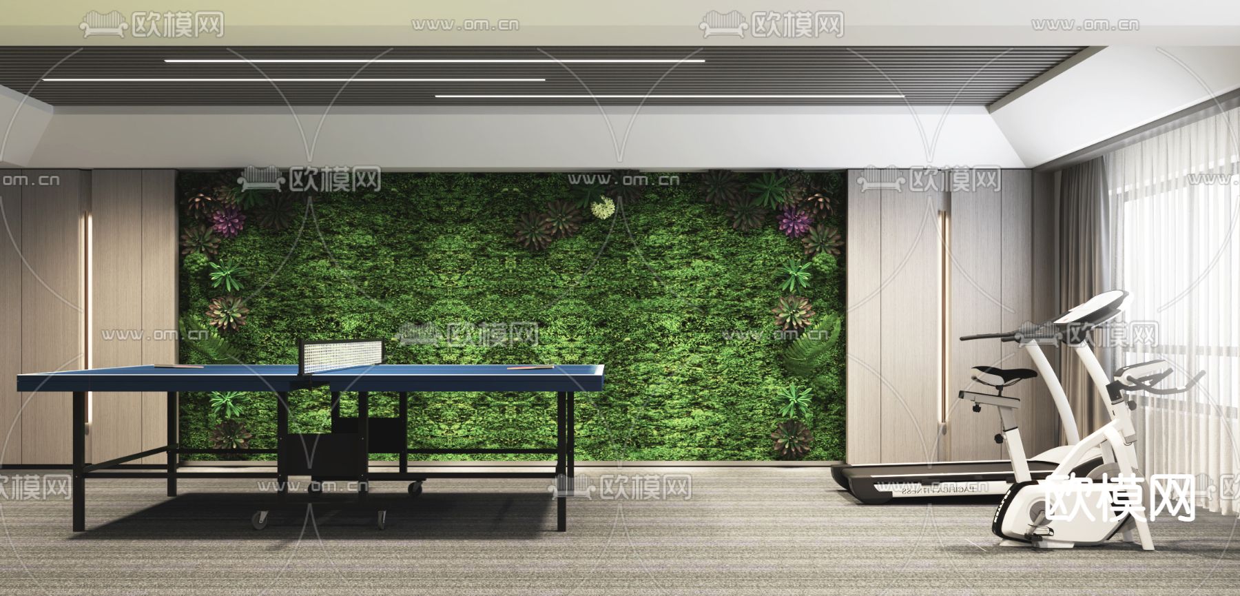 现代活动中心3d模型下载（渲染图3）