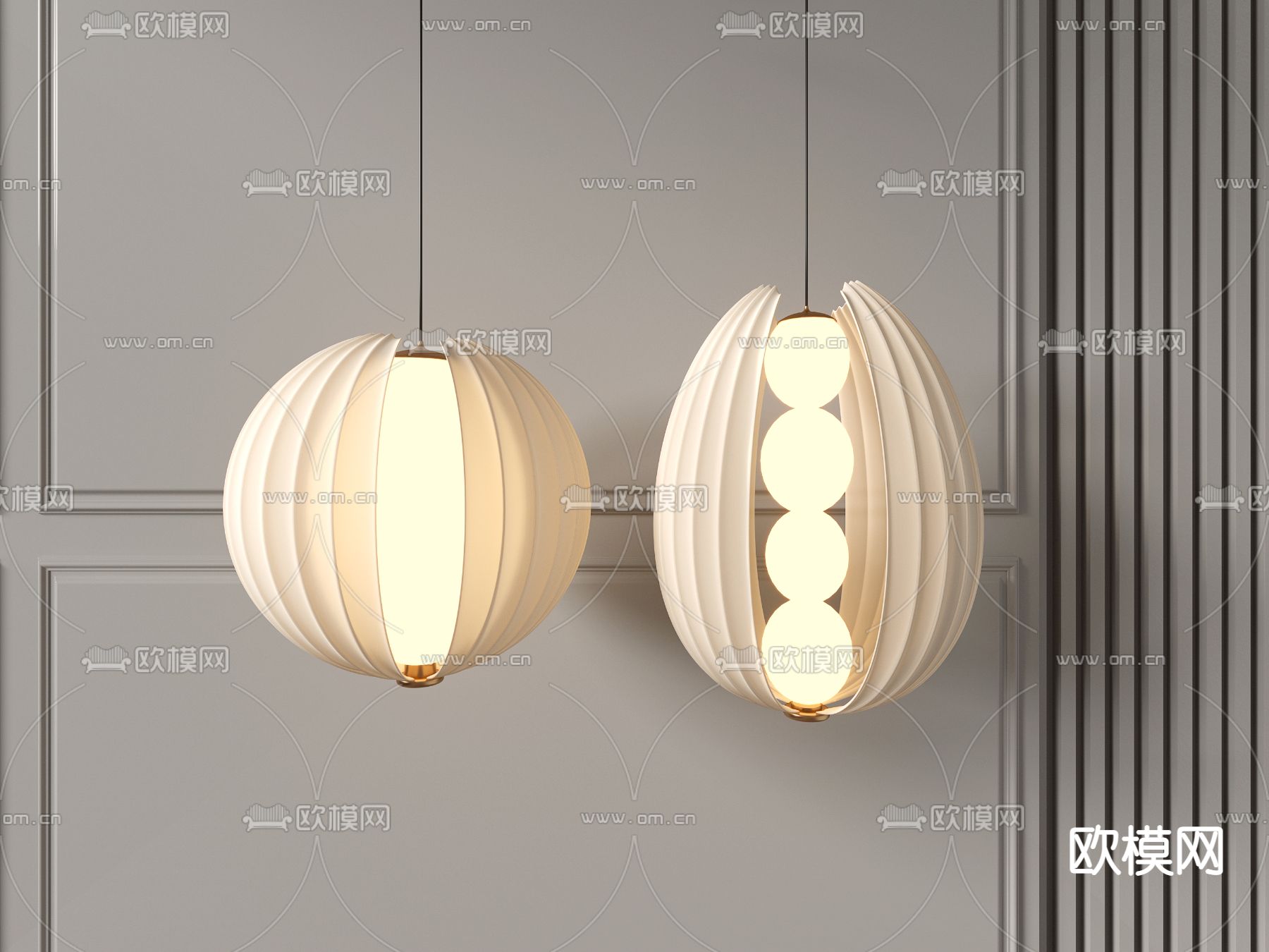 现代球形吊灯3d模型下载_ID12102916_3dmax免费模型-欧模网