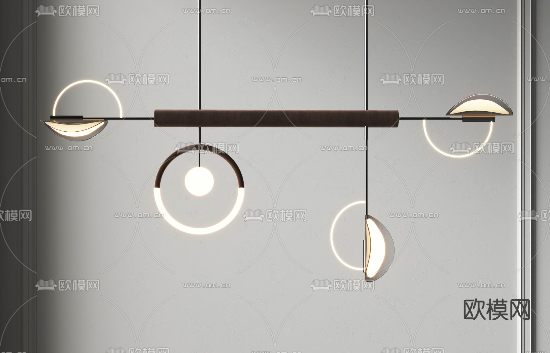 现代多头吊灯3d模型下载