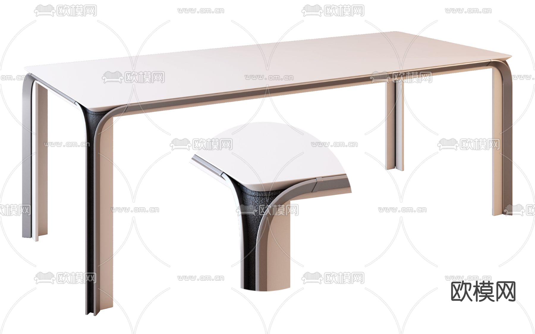 现代极简餐桌3d模型