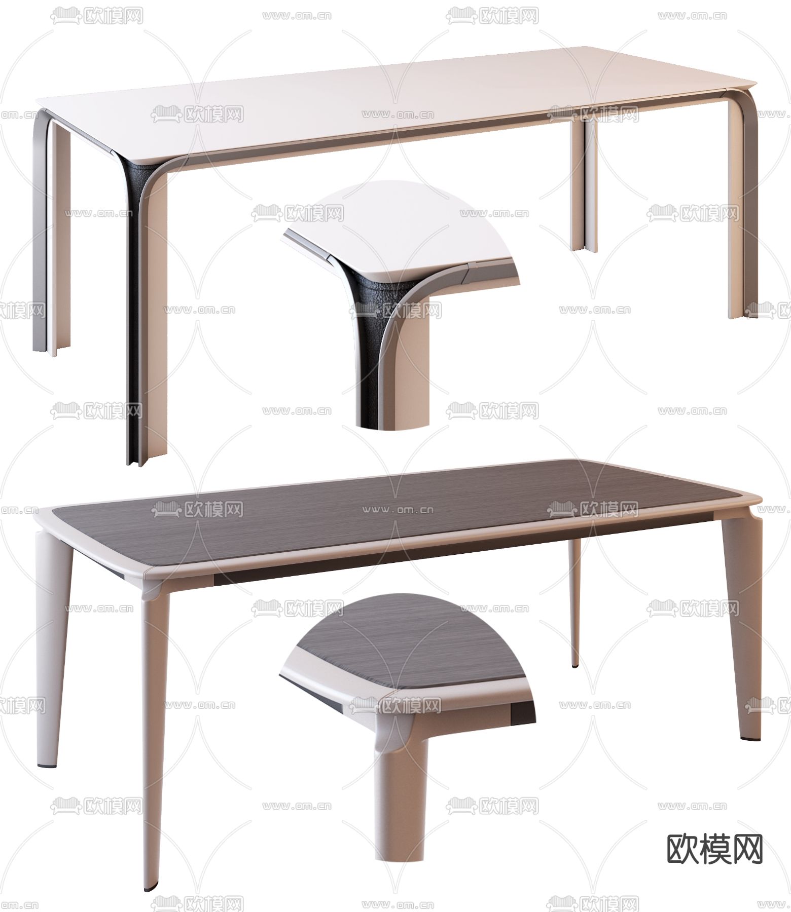 现代极简餐桌3d模型
