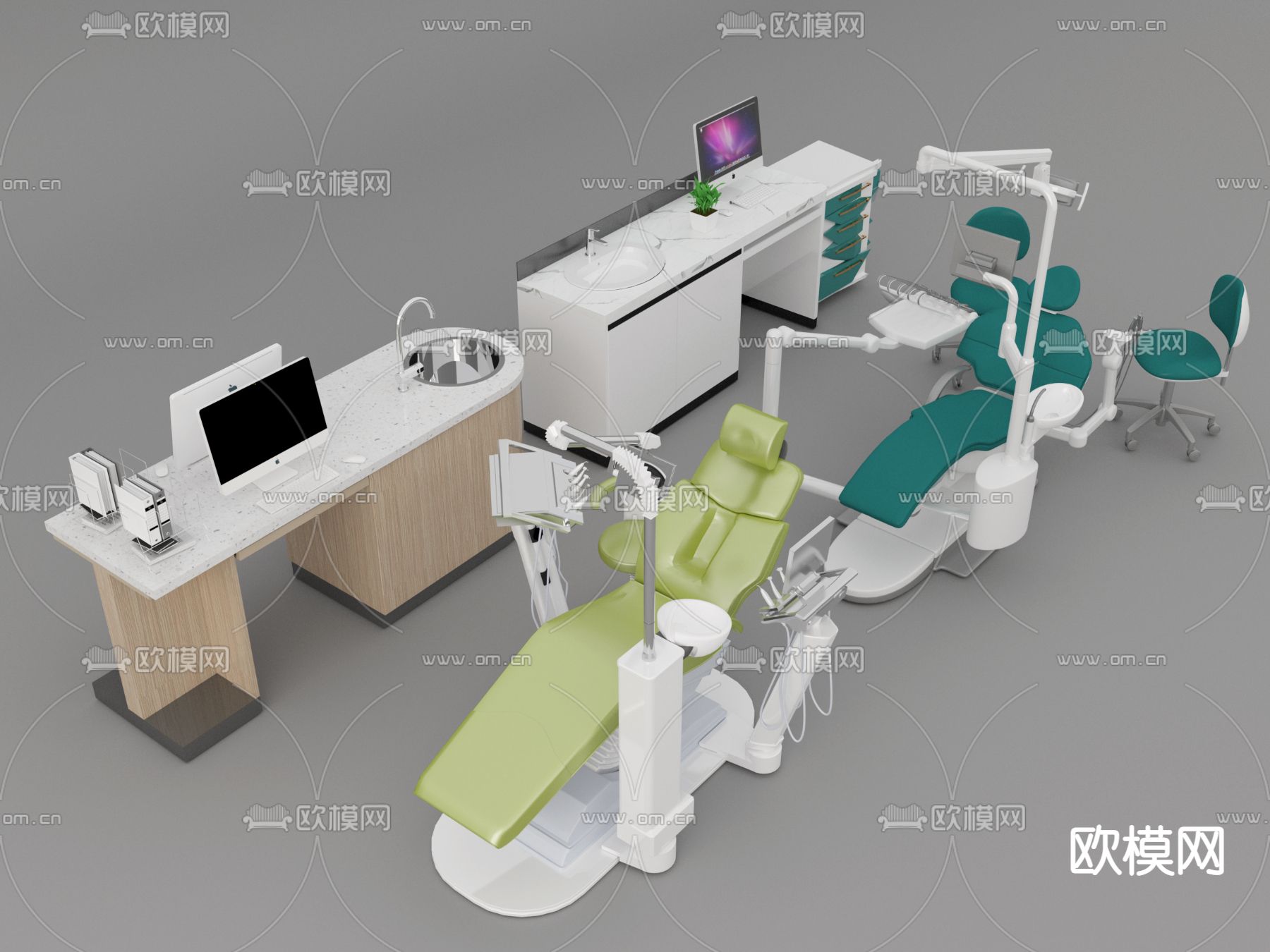 现代牙科诊疗设备3d模型下载