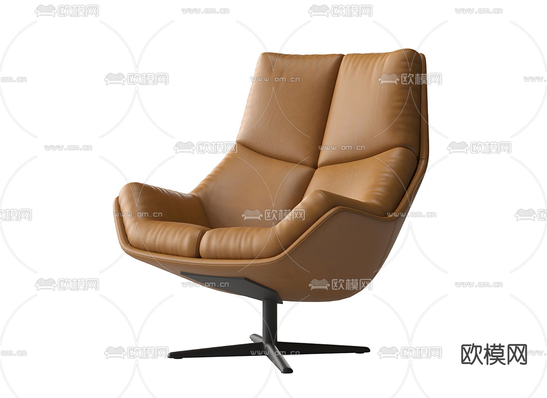 poliform 现代红色休闲椅子3d模型下载（渲染图2）