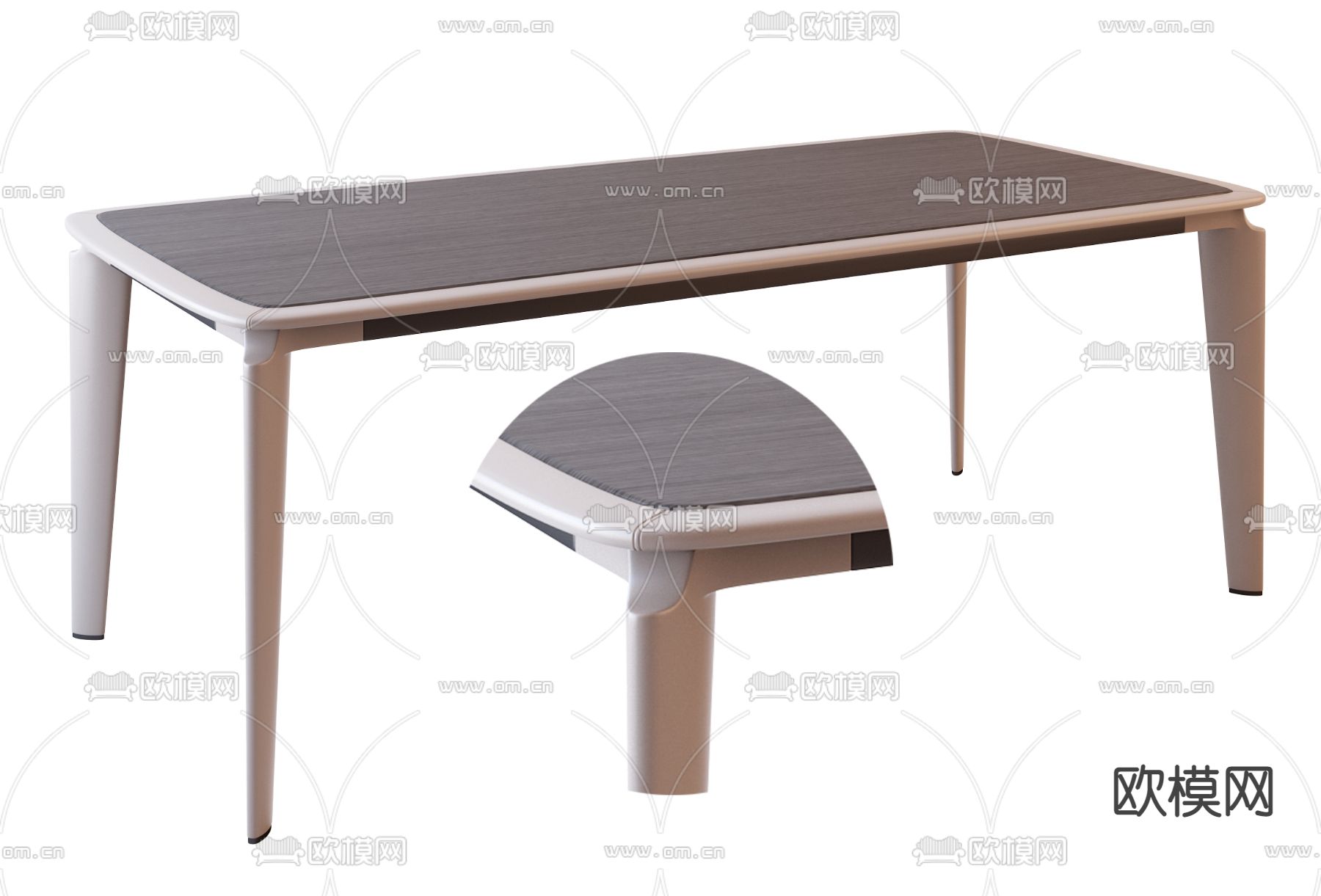 现代极简餐桌3d模型