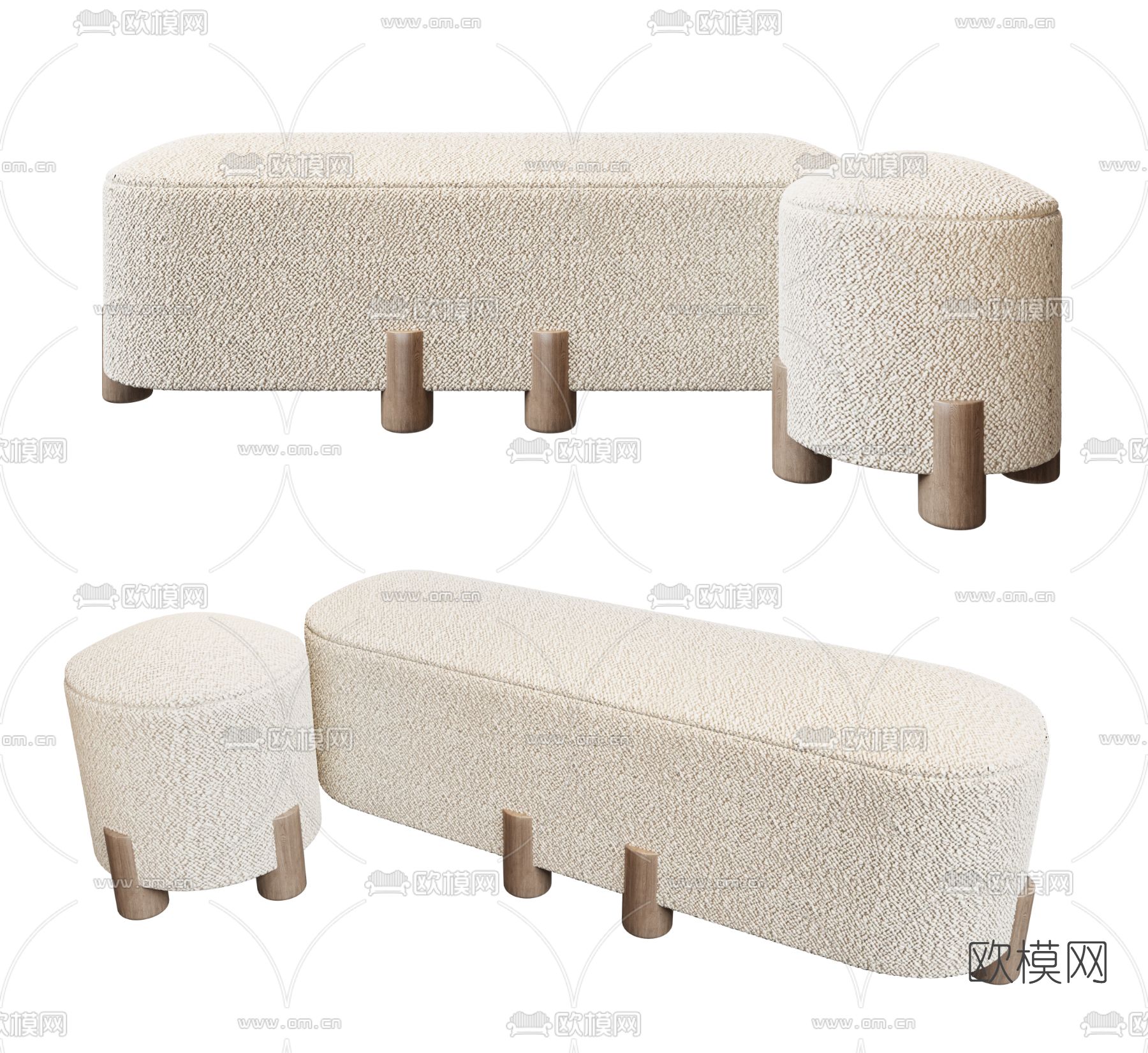 Moroso 现代沙发凳脚踏3d模型下载