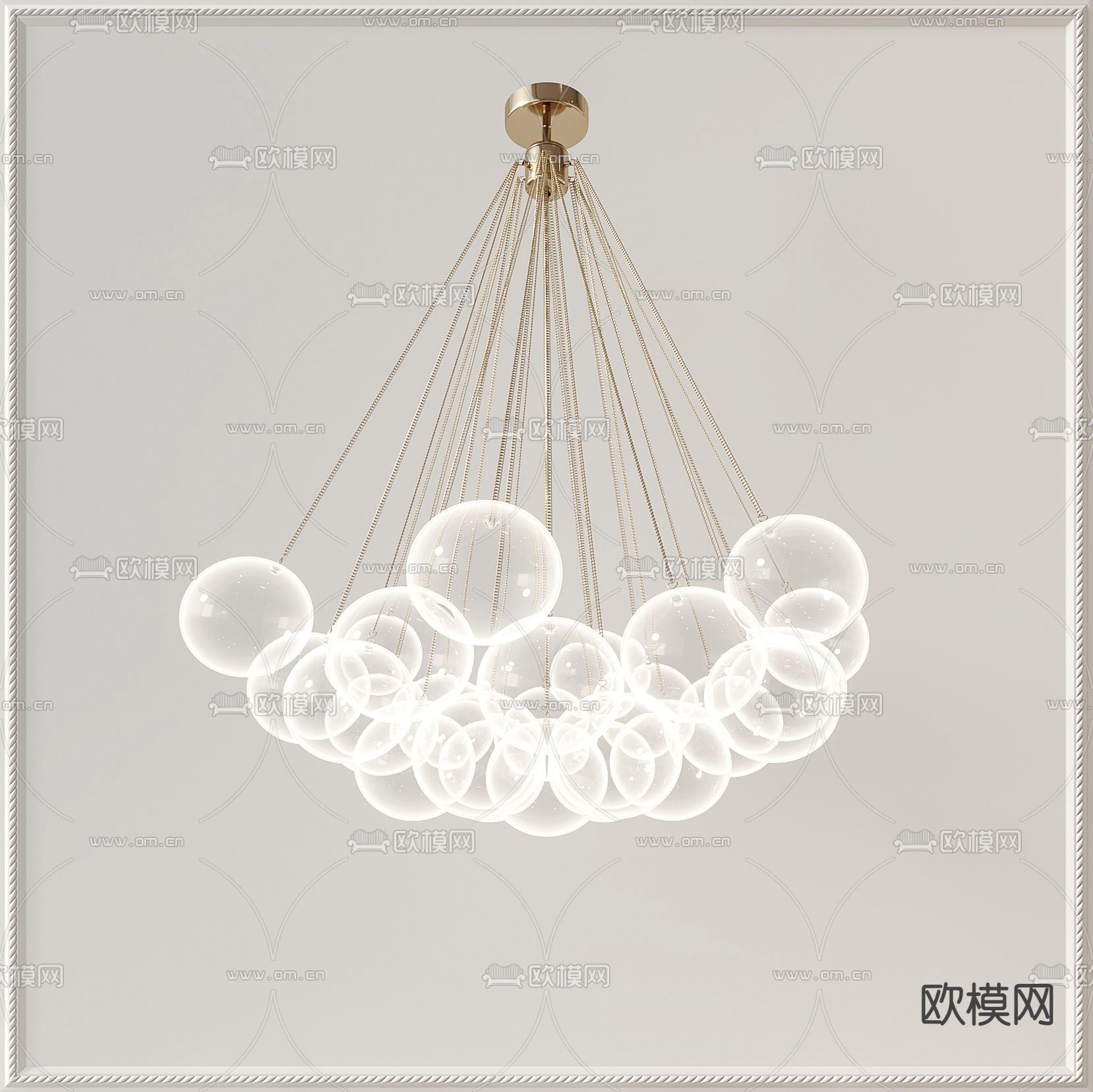 现代球形吊灯3d模型下载_ID12101641_3dmax免费模型-欧模网