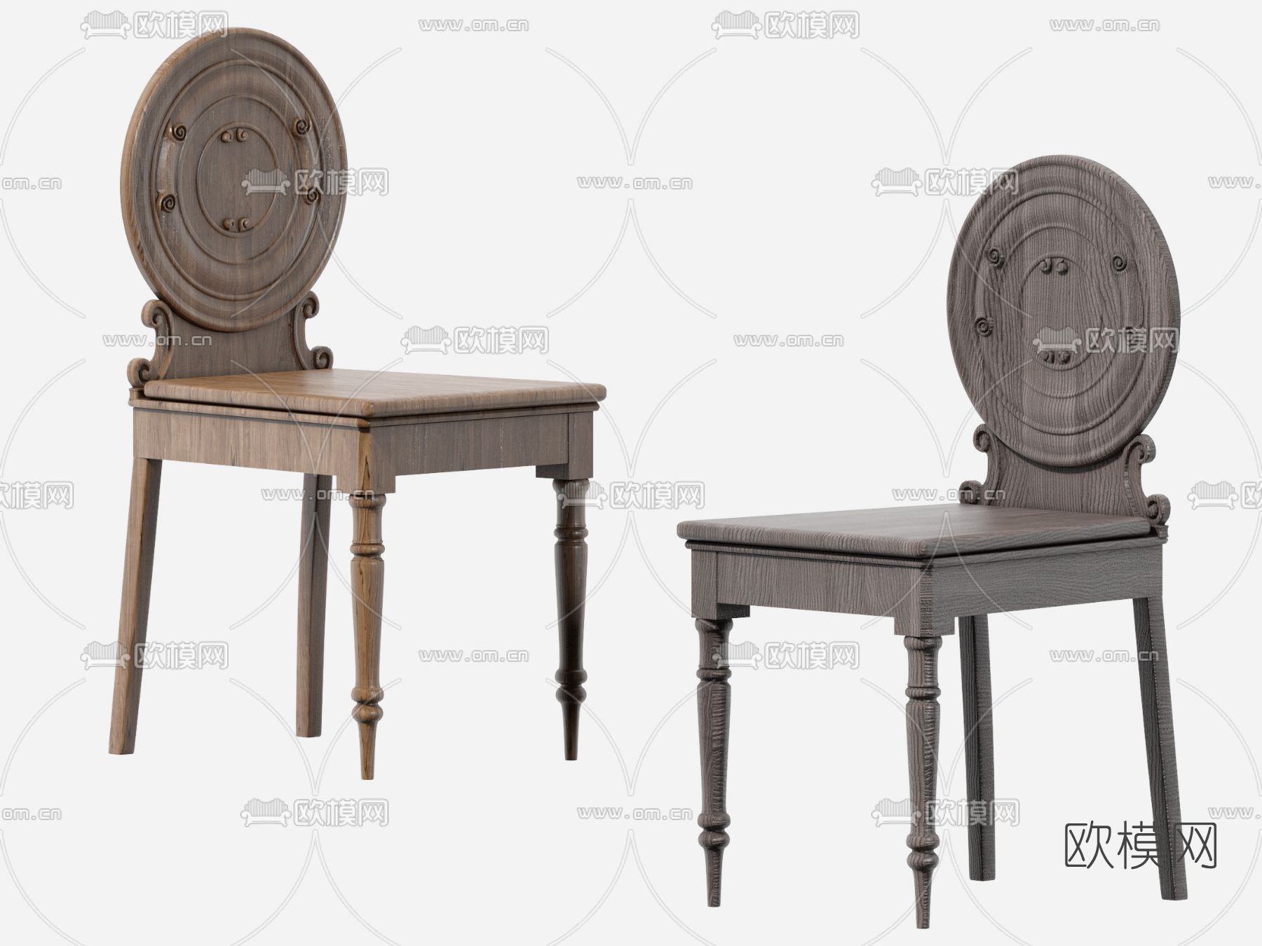 美式单椅3d模型下载