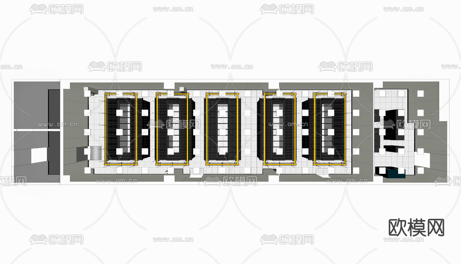 现代机房su模型下载（渲染图2）