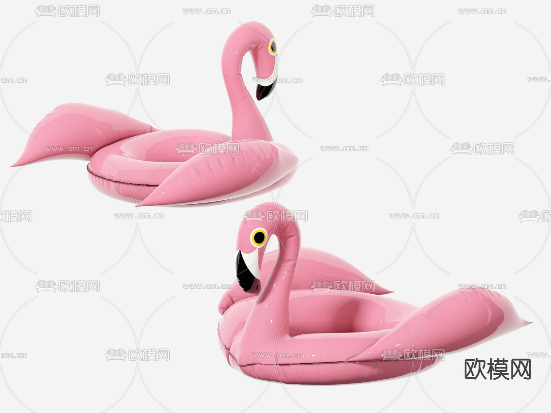 现代火烈鸟游泳圈3d模型下载