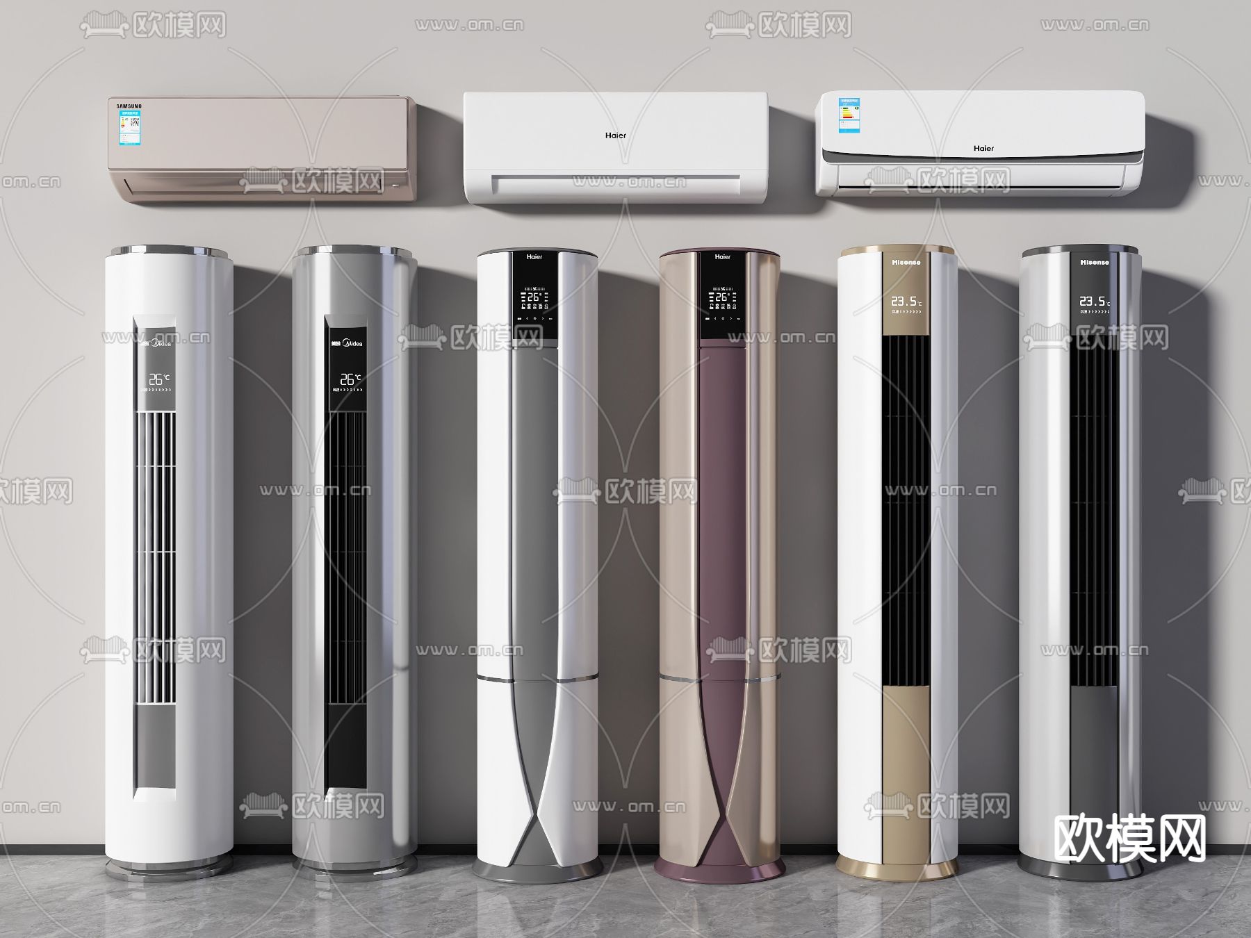 立式空调3d模型下载