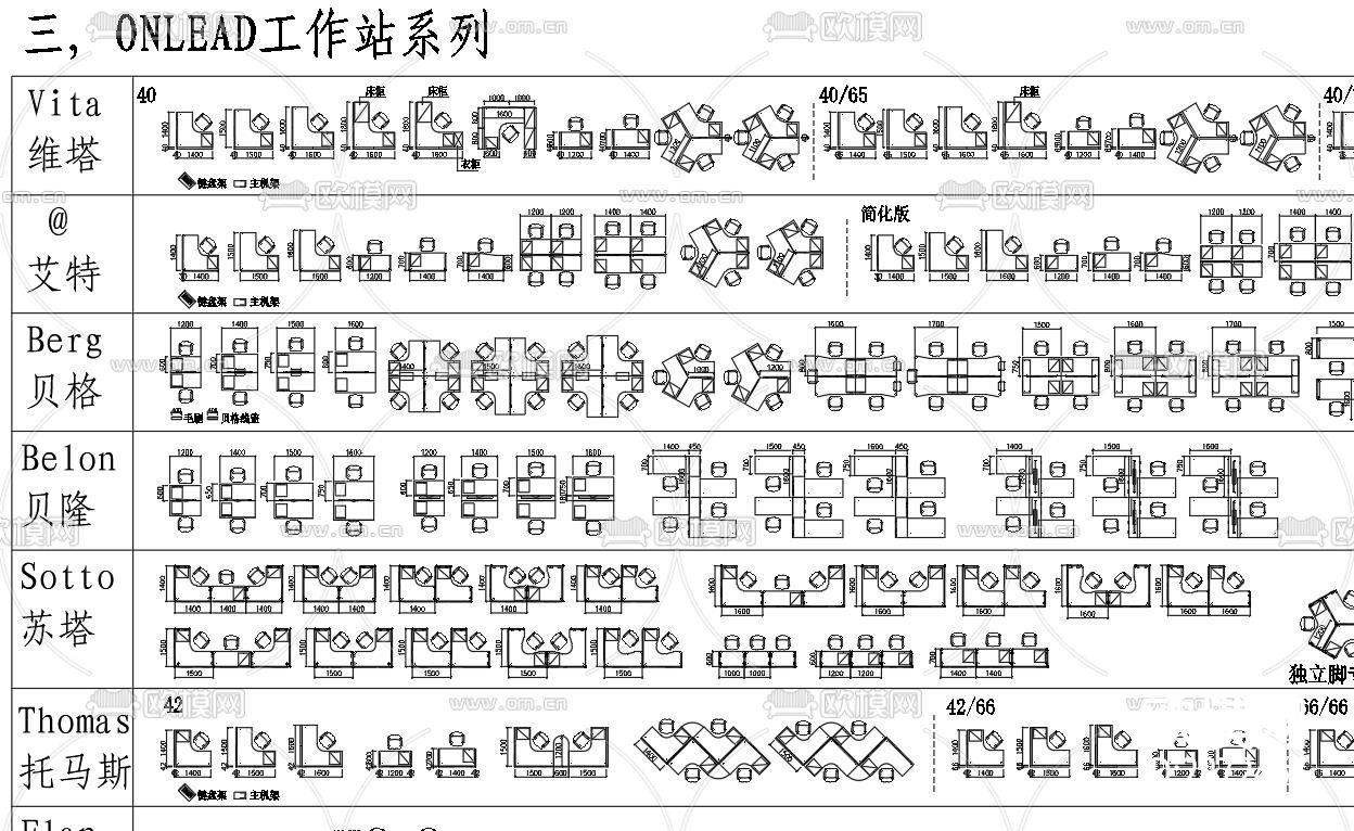 国外办公家具精品合集CAD图库下载（渲染图4）