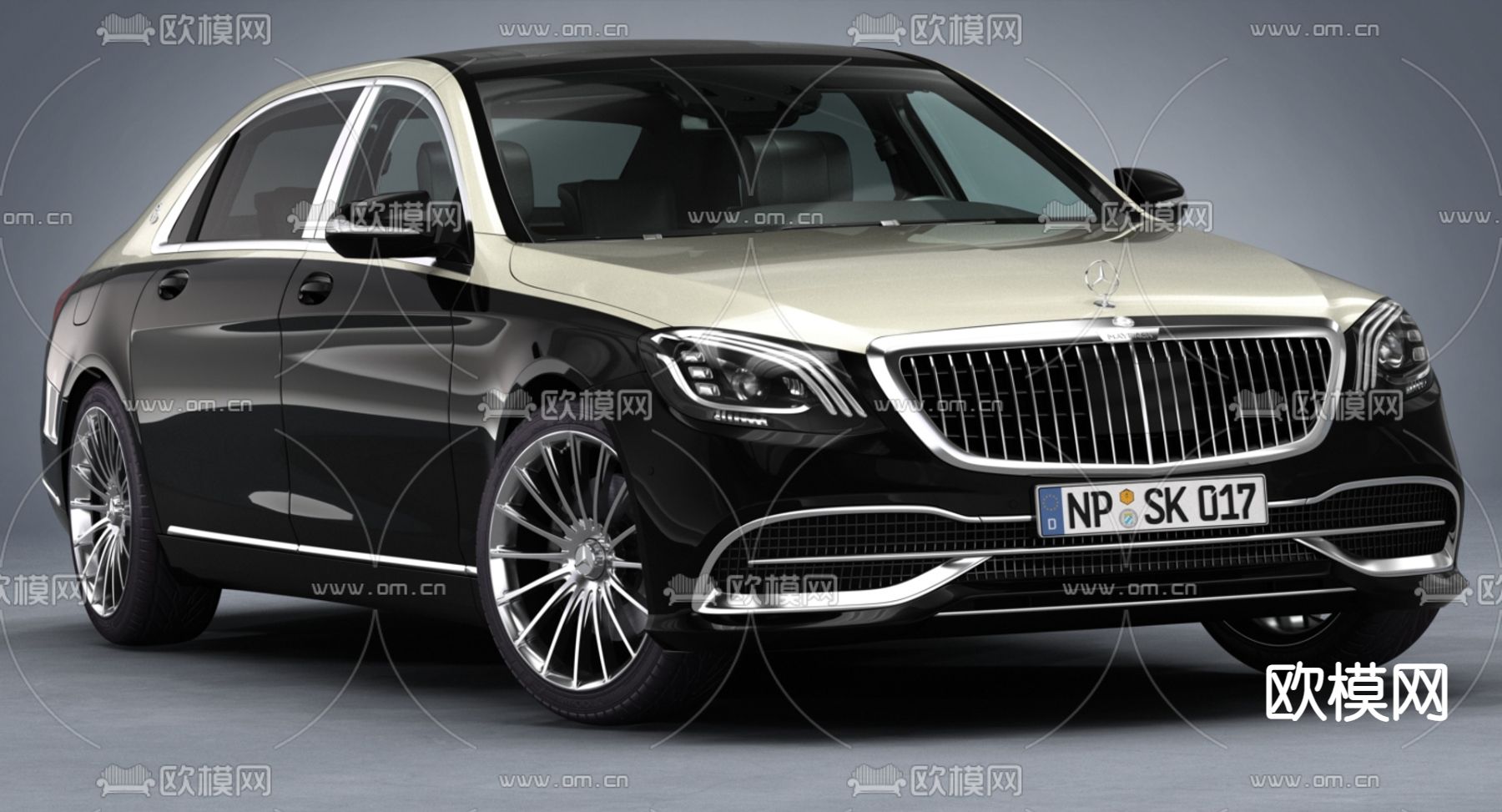 奔驰迈巴赫汽车3d模型下载（渲染图2）