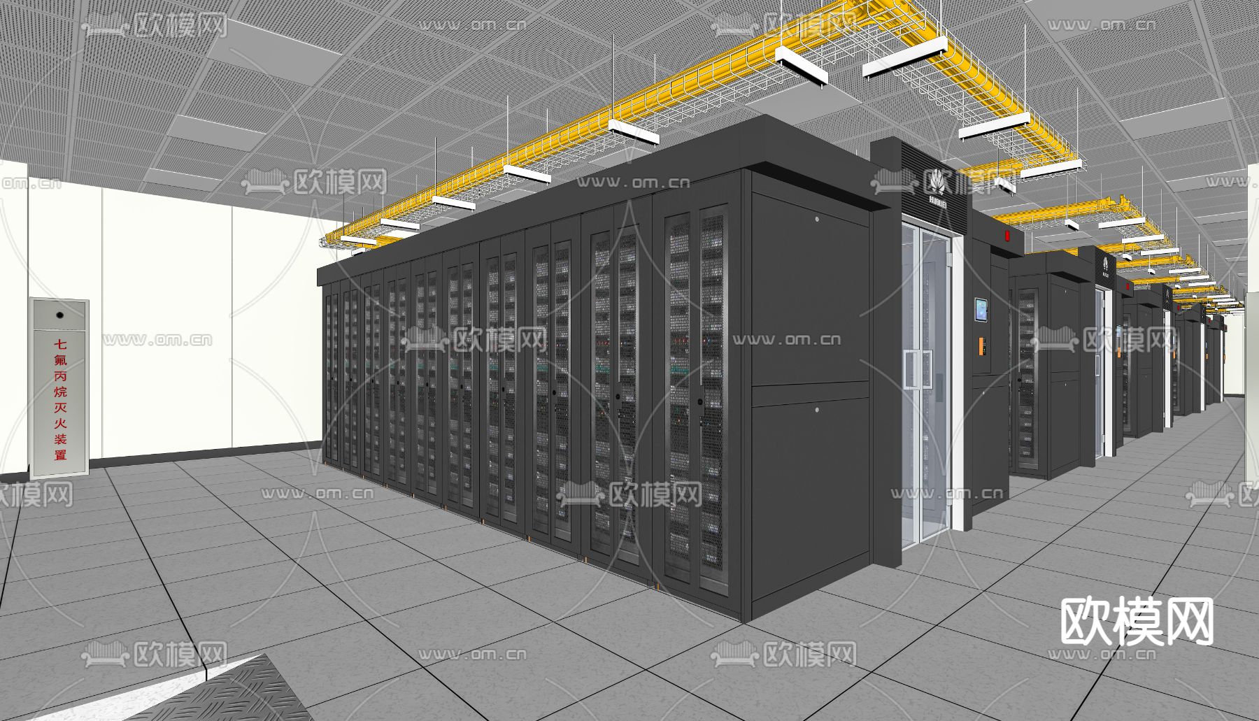现代机房su模型下载（渲染图3）