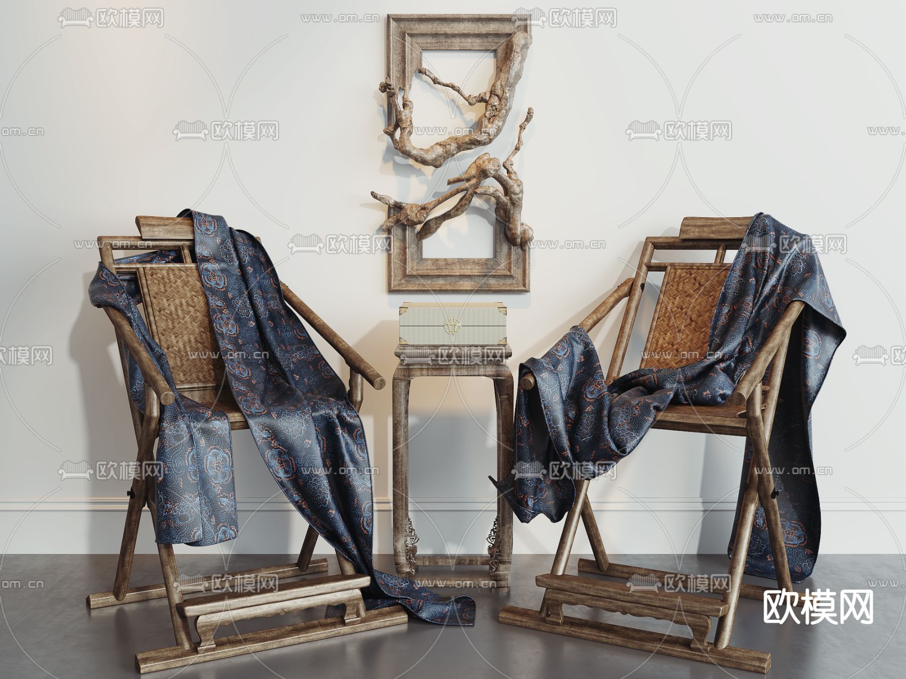 中式交椅3d模型下载