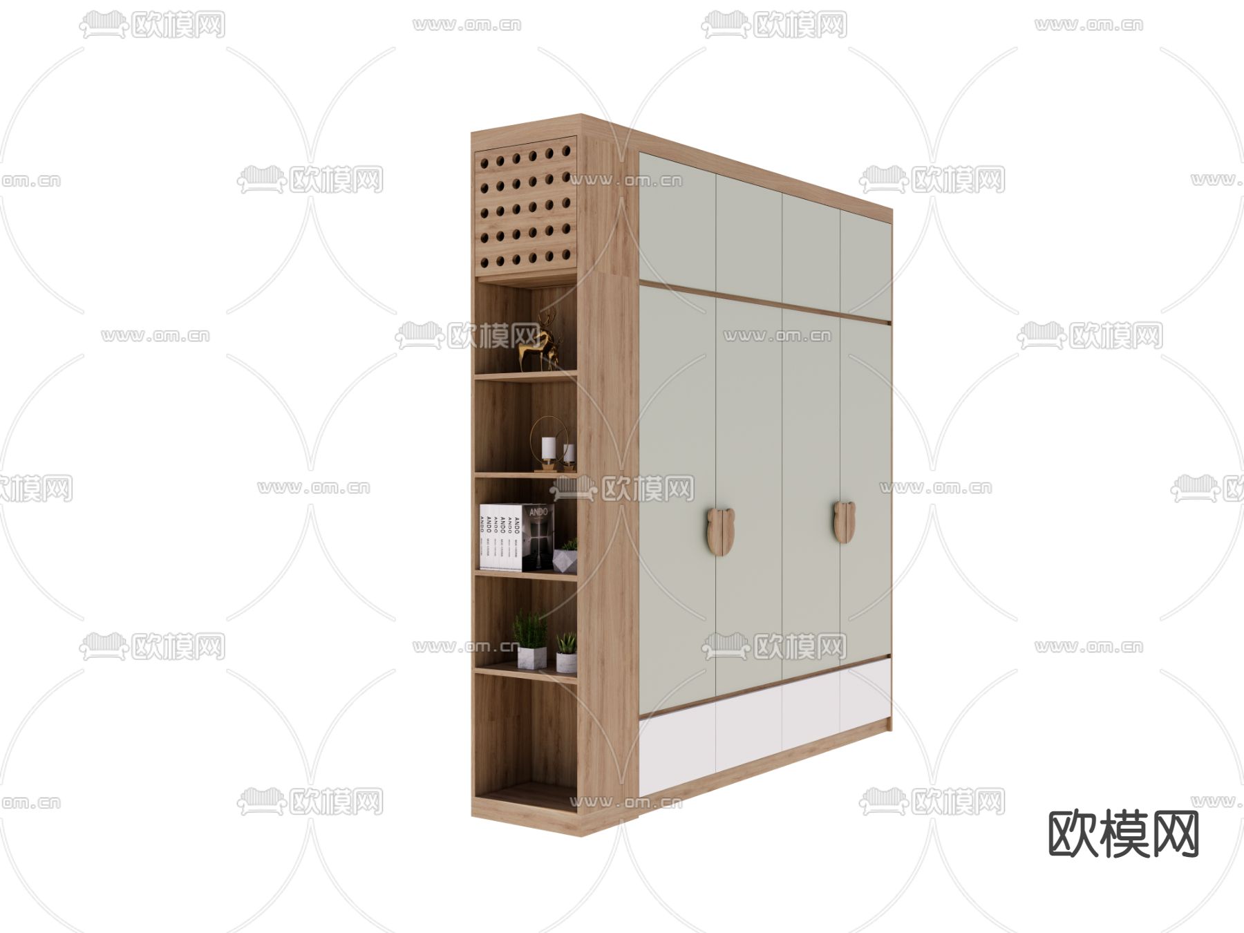 北欧衣柜su模型下载（渲染图1）