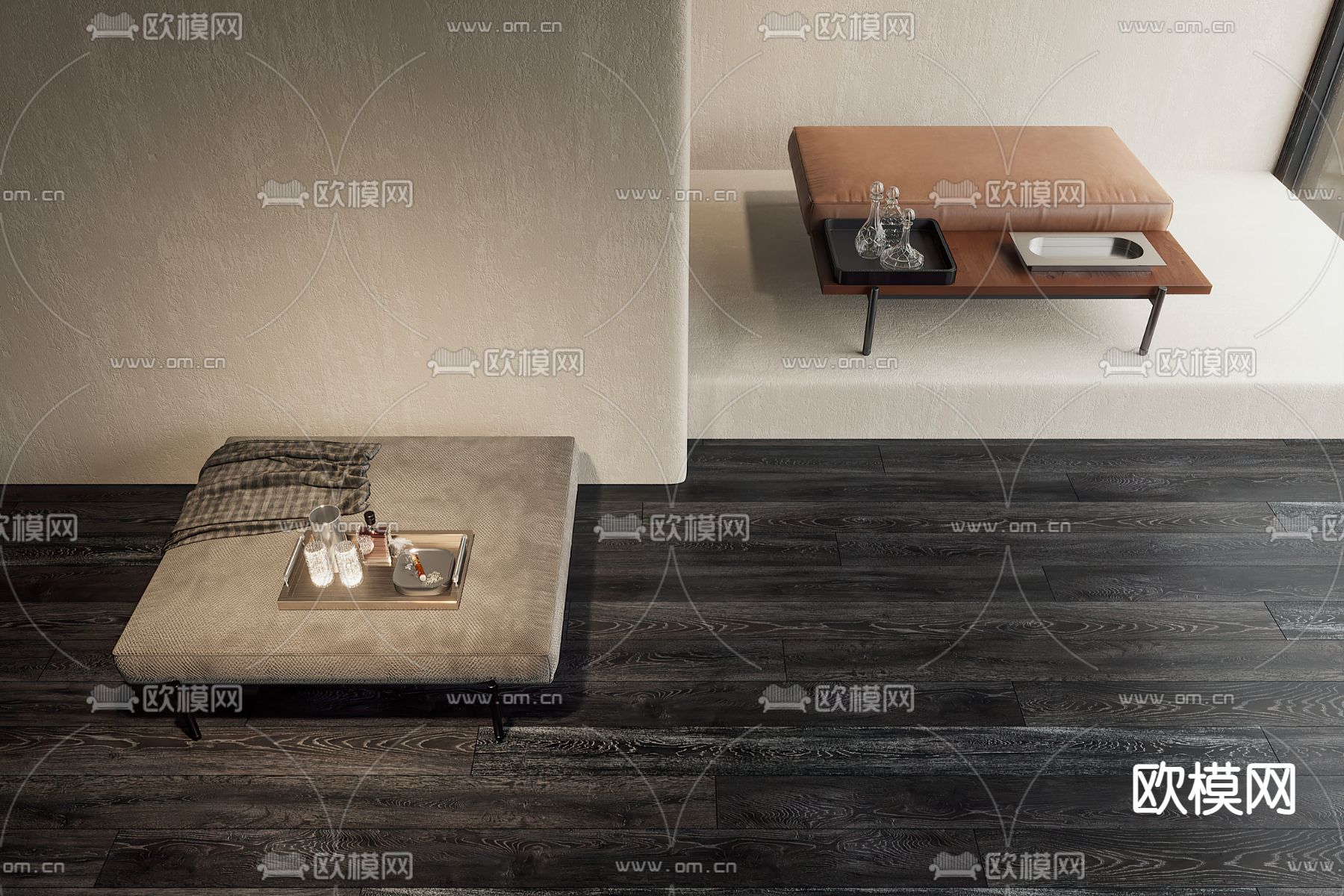 Poliform 灰色脚踏3d模型下载