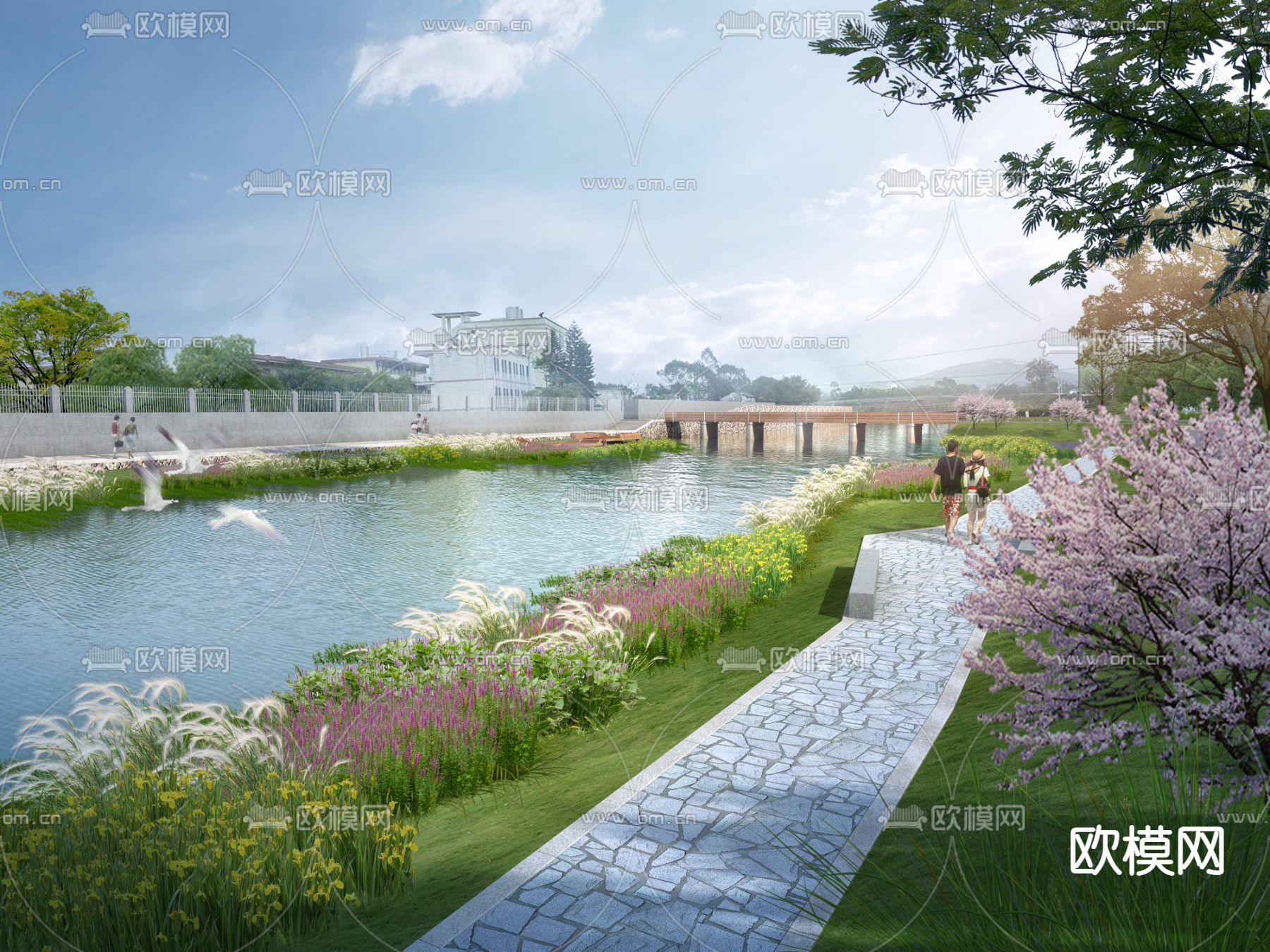 现代湿地公园园林景观psd下载_ID12104620_3dmax免费模型-欧模网