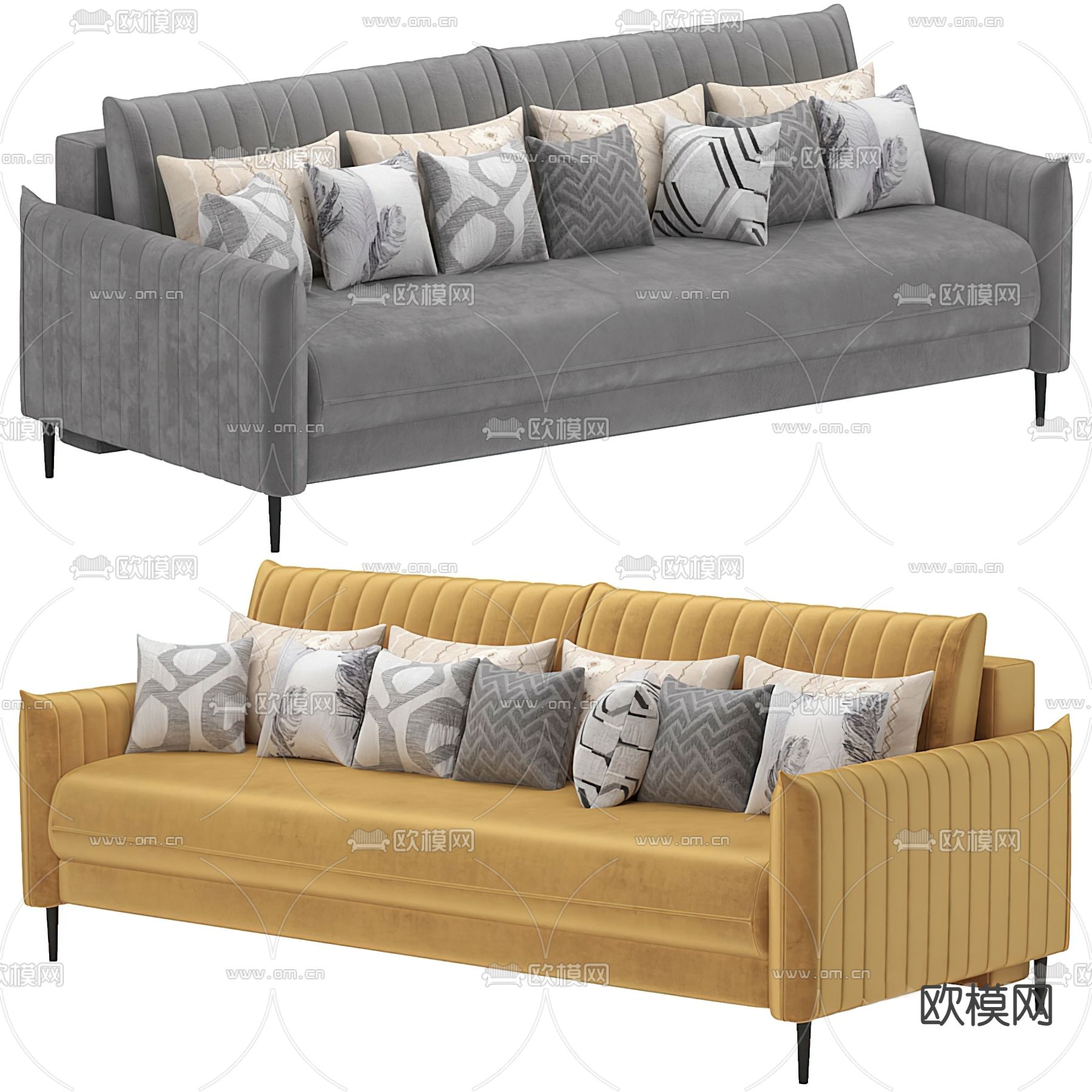 现代双人沙发3d模型下载