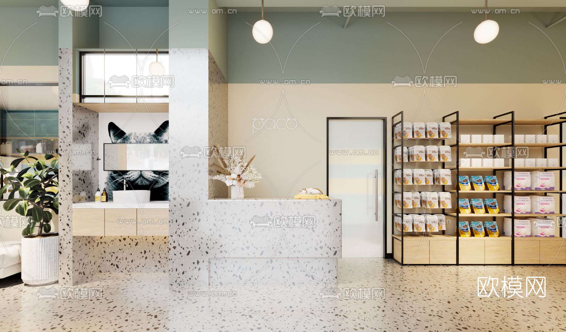 北欧宠物店3d模型下载（渲染图2）